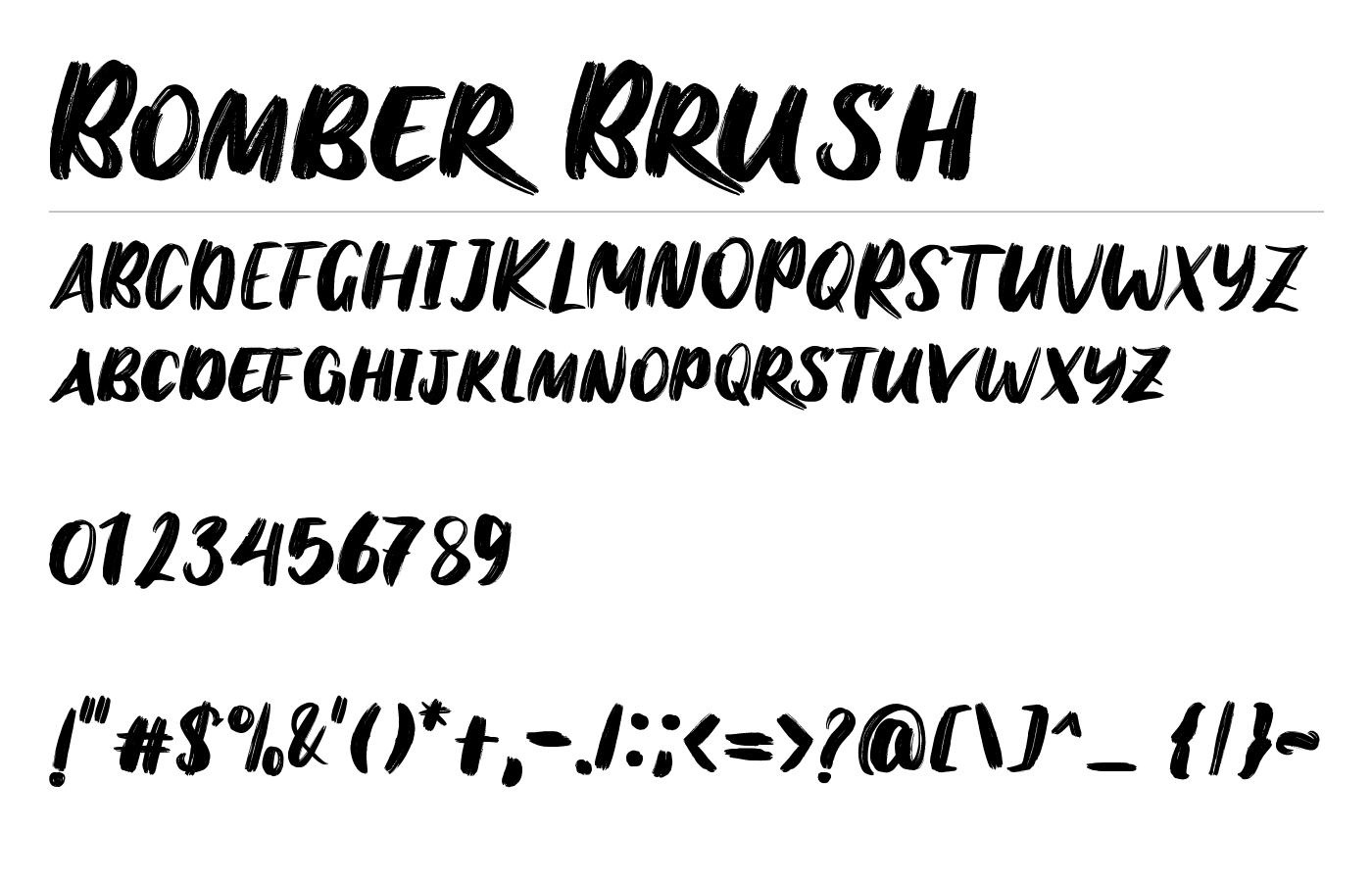 Bomber Brush Font preview