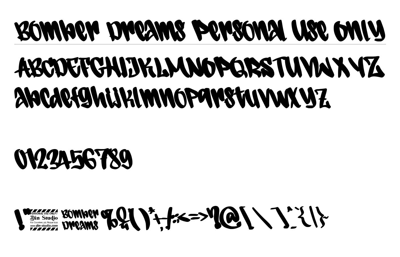 Bomber Dreams Personal Use Only Font preview