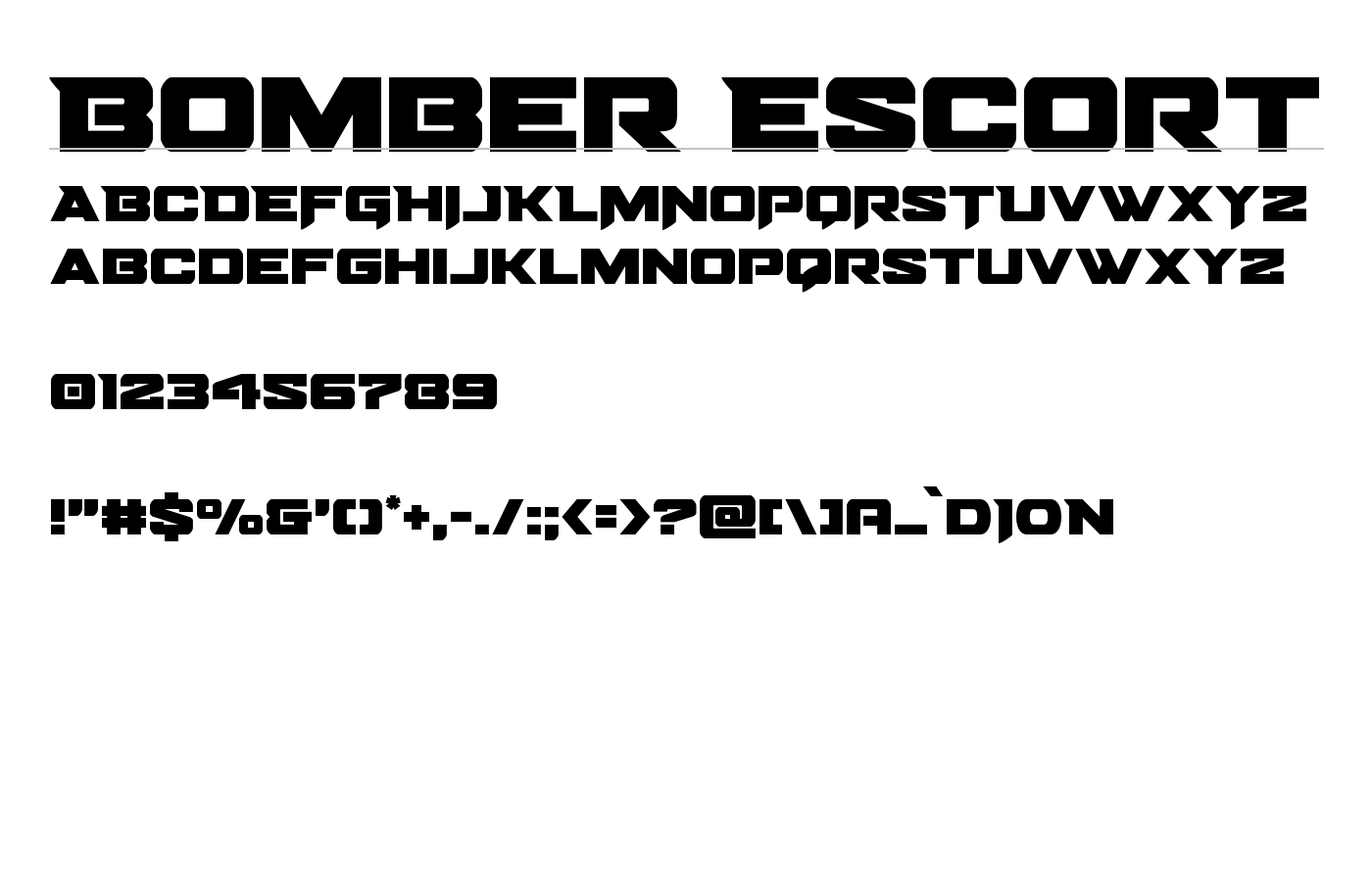 Bomber Escort Font preview