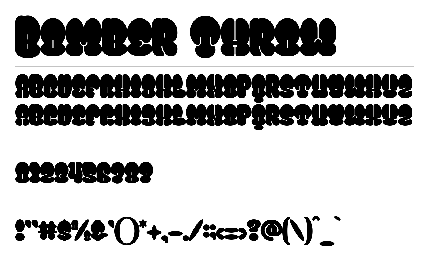 Bomber Throw Font preview