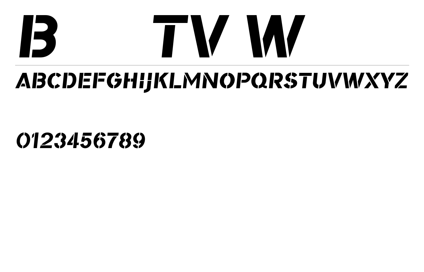 Bomber TV Wide Font preview