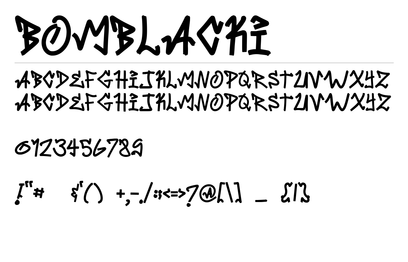Bomblacki Font preview