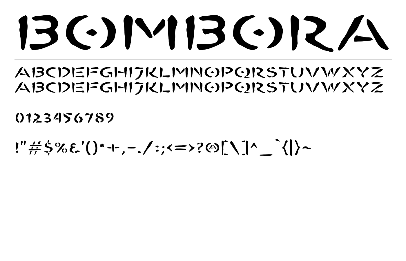 BOMBORA Font preview