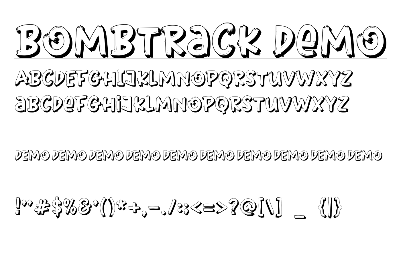 Bombtrack Demo Font preview