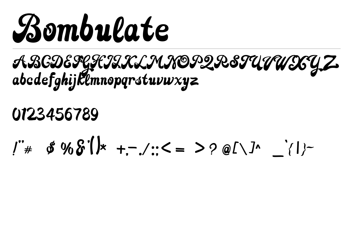 Bombulate Font preview