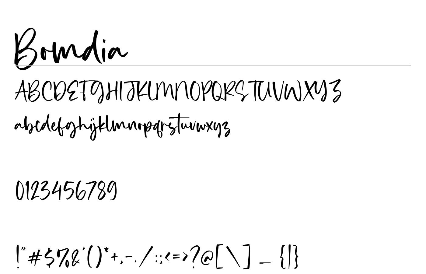 Bomdia Font preview