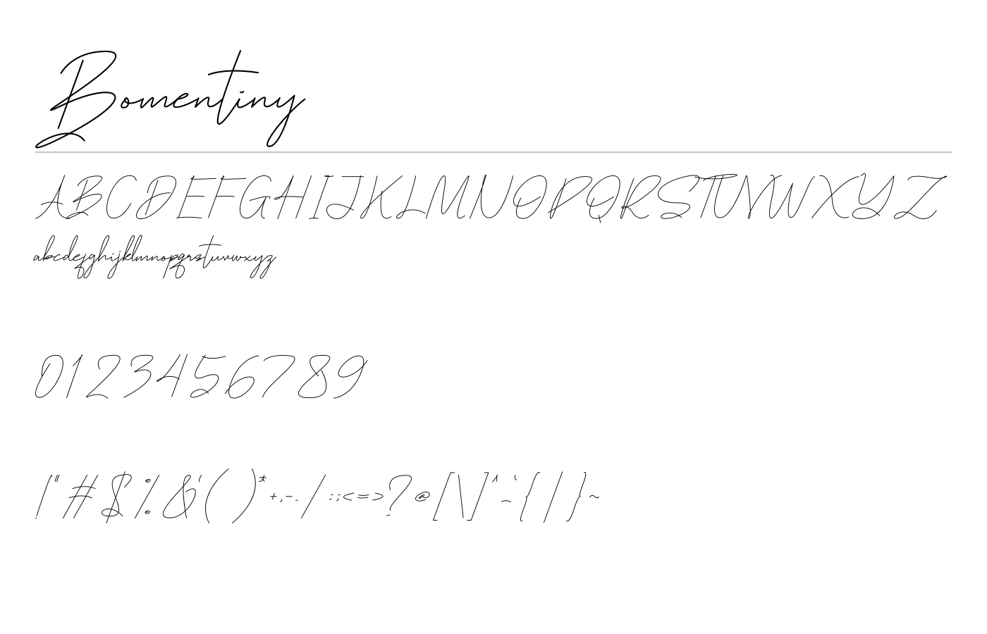 Bomentiny Font preview