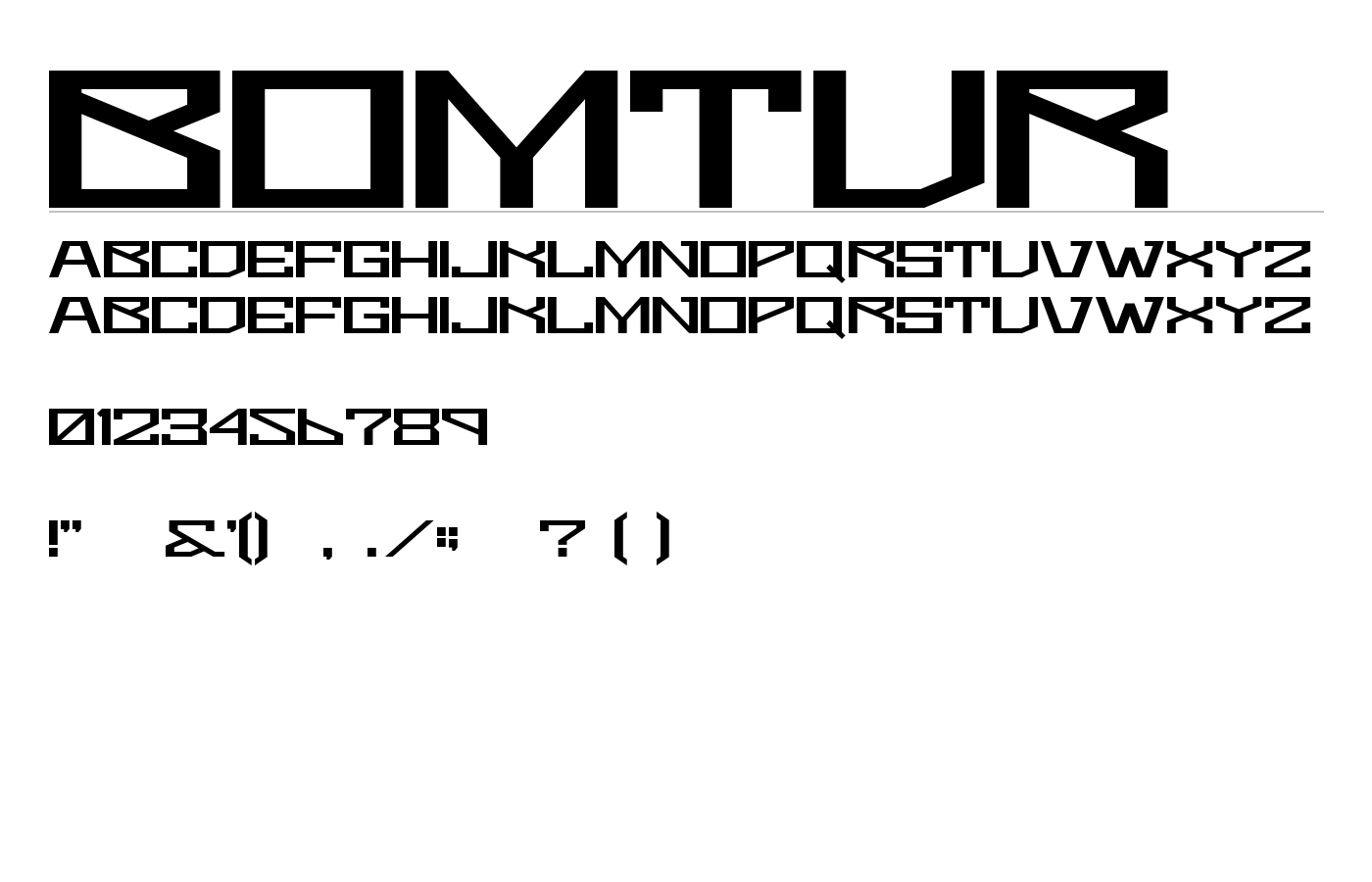 Bomtur Font preview