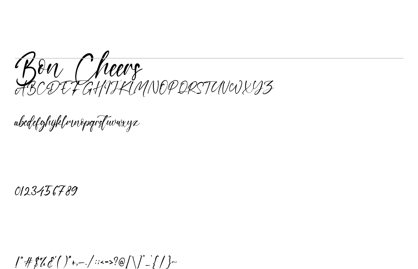 Bon Cheers Font preview