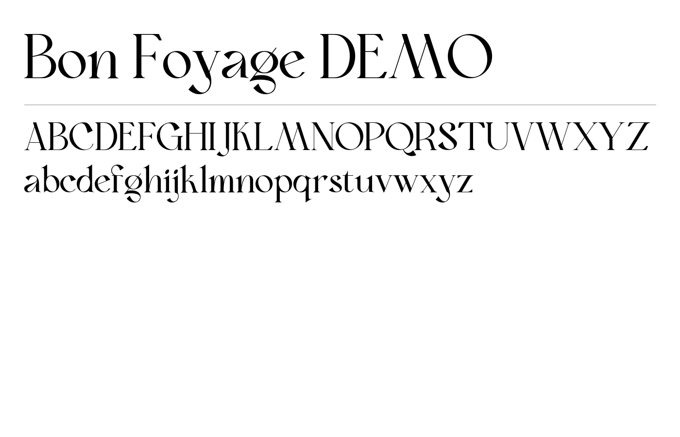 Bon Foyage DEMO Font preview