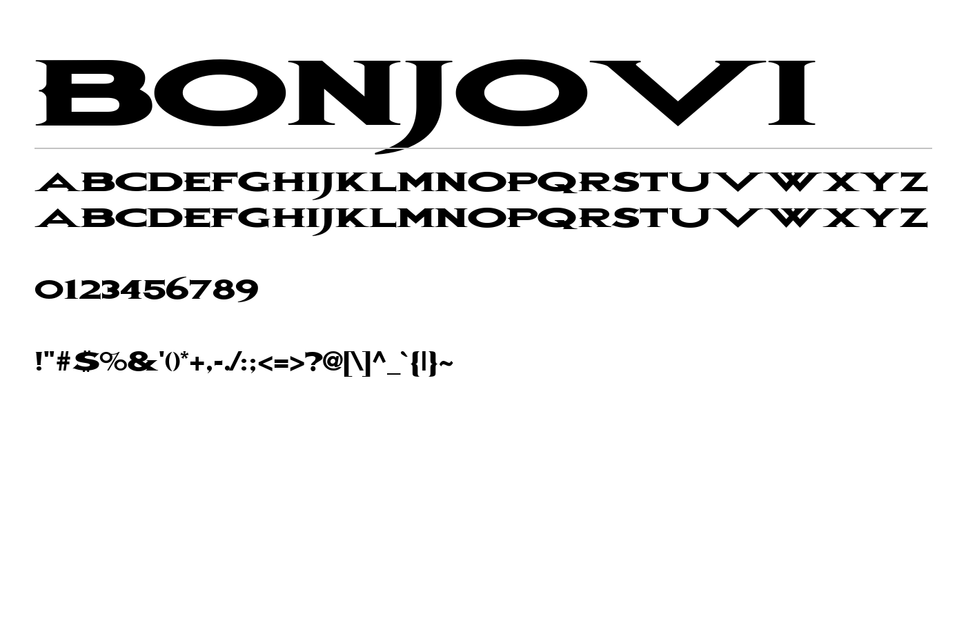 BonJovi Font preview