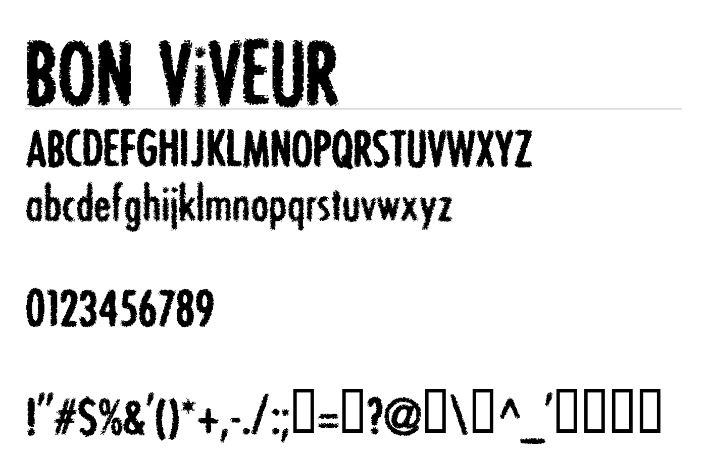 BON ViVEUR Font preview