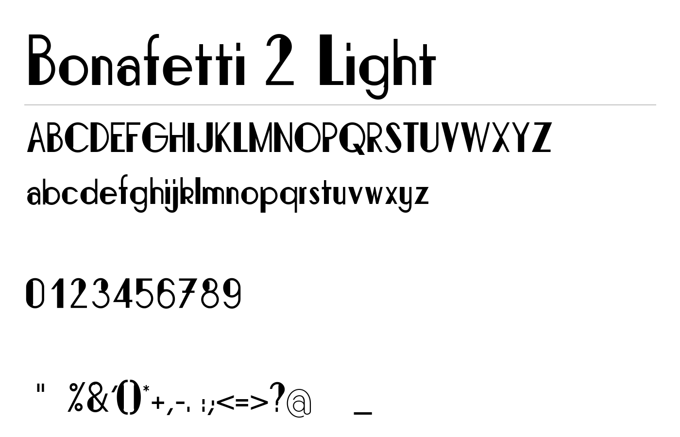 Bonafetti 2 Font preview