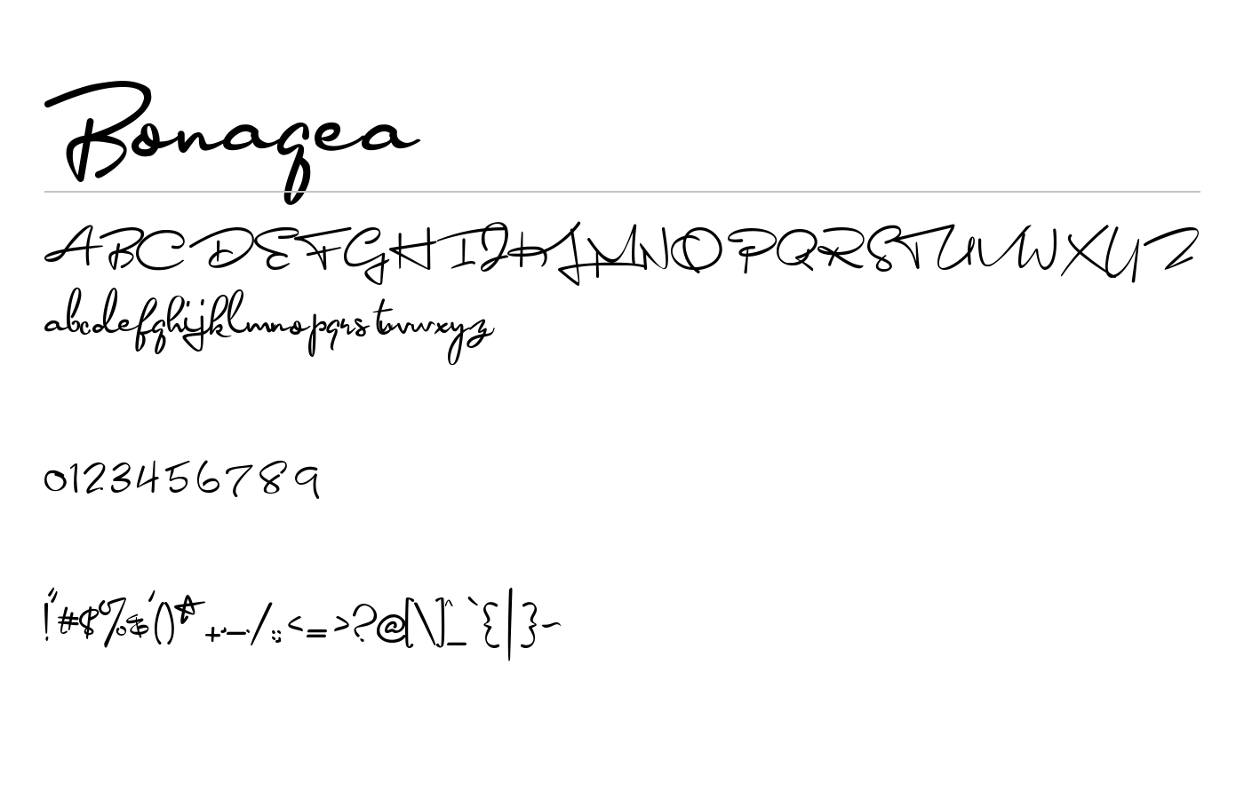 Bonagea Font preview