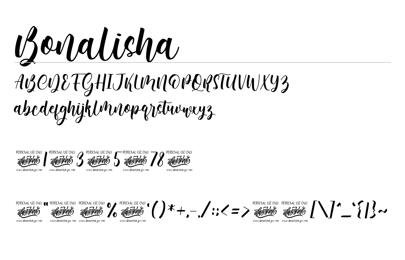 Bonalisha Font preview