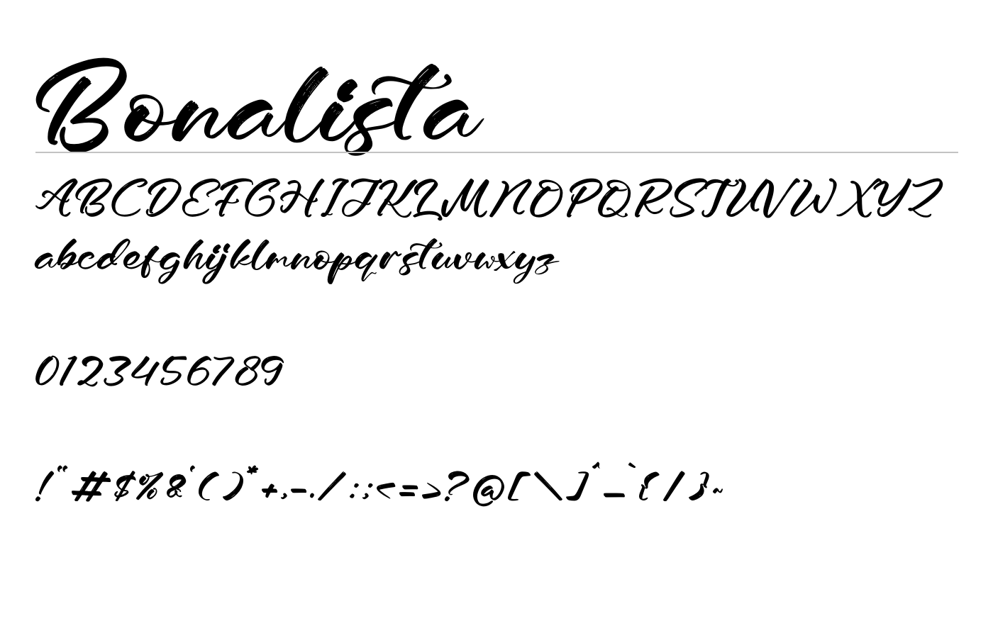 Bonalista Font preview