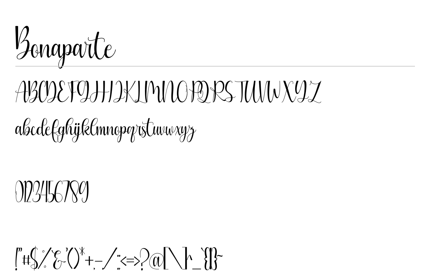 Bonaparte Font preview