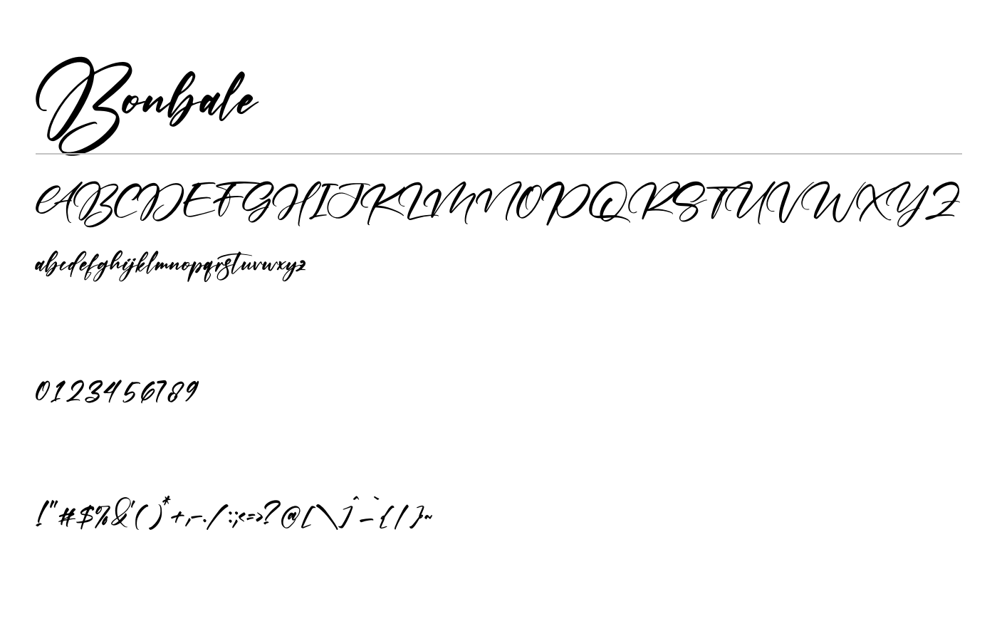 Bonbale Font preview