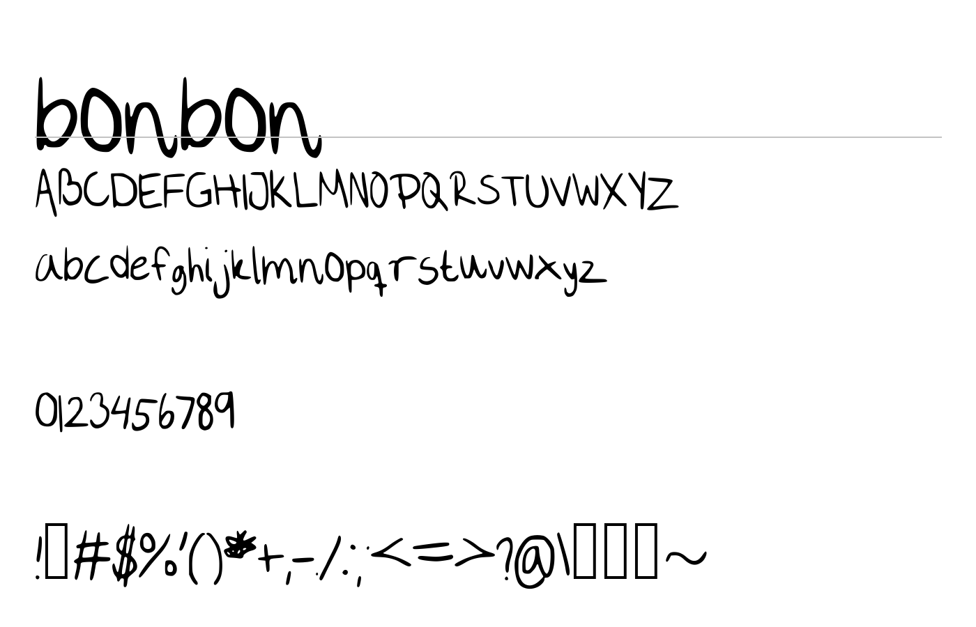 bonbon Font preview