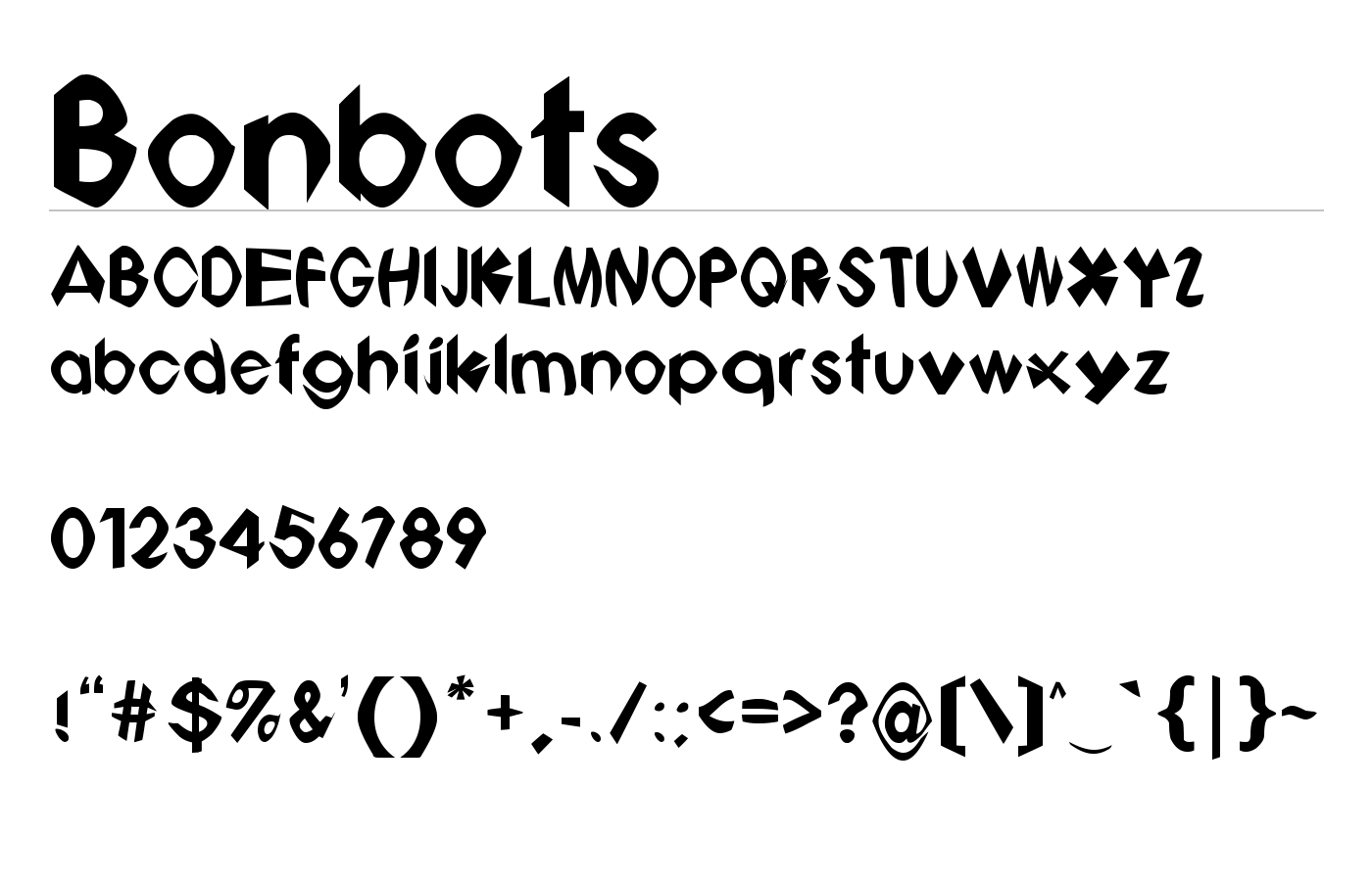 Bonbots Font preview
