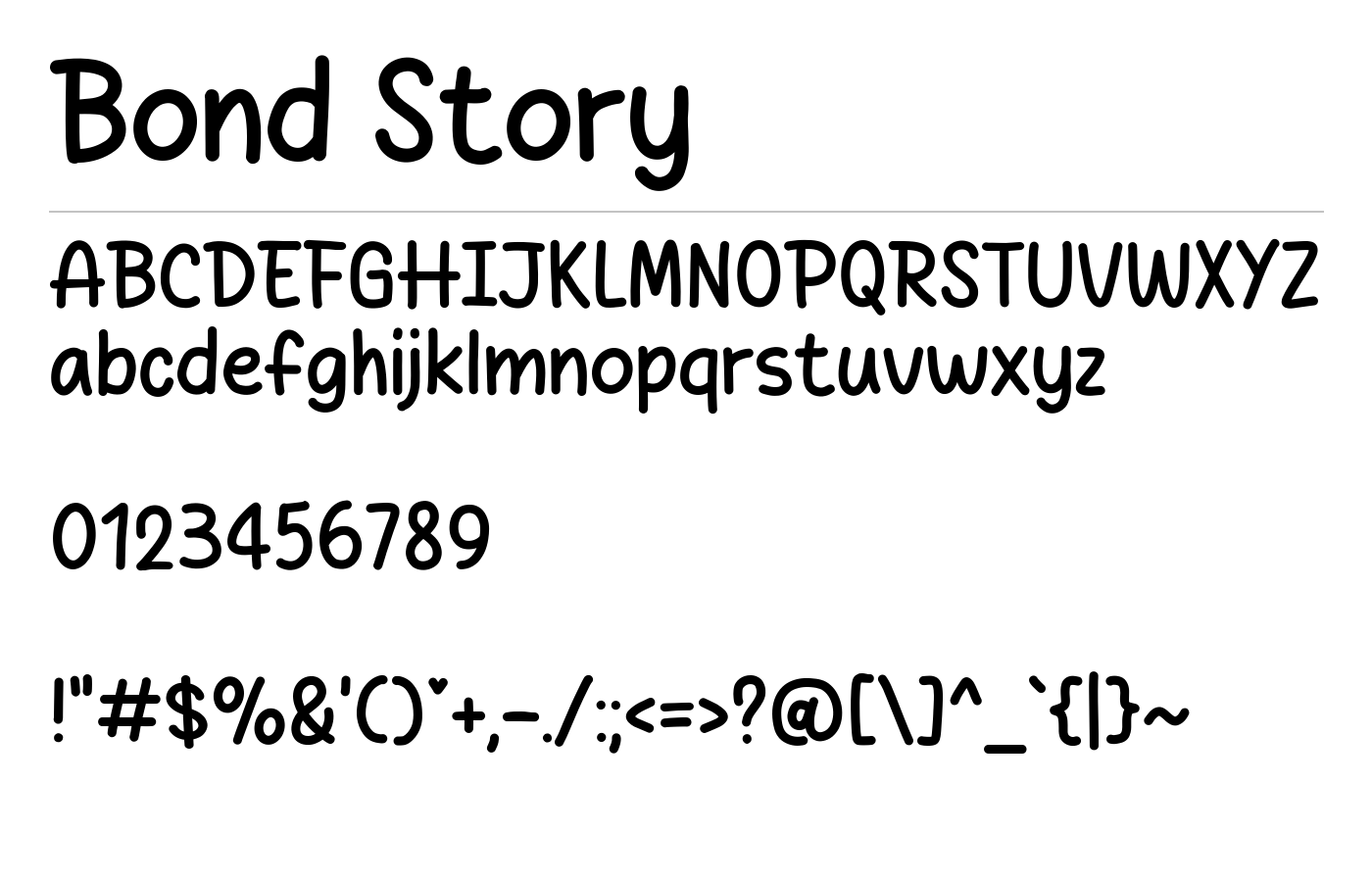 Bond Story Font preview