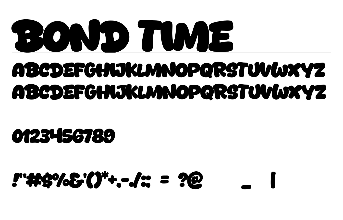 Bond Time Font preview