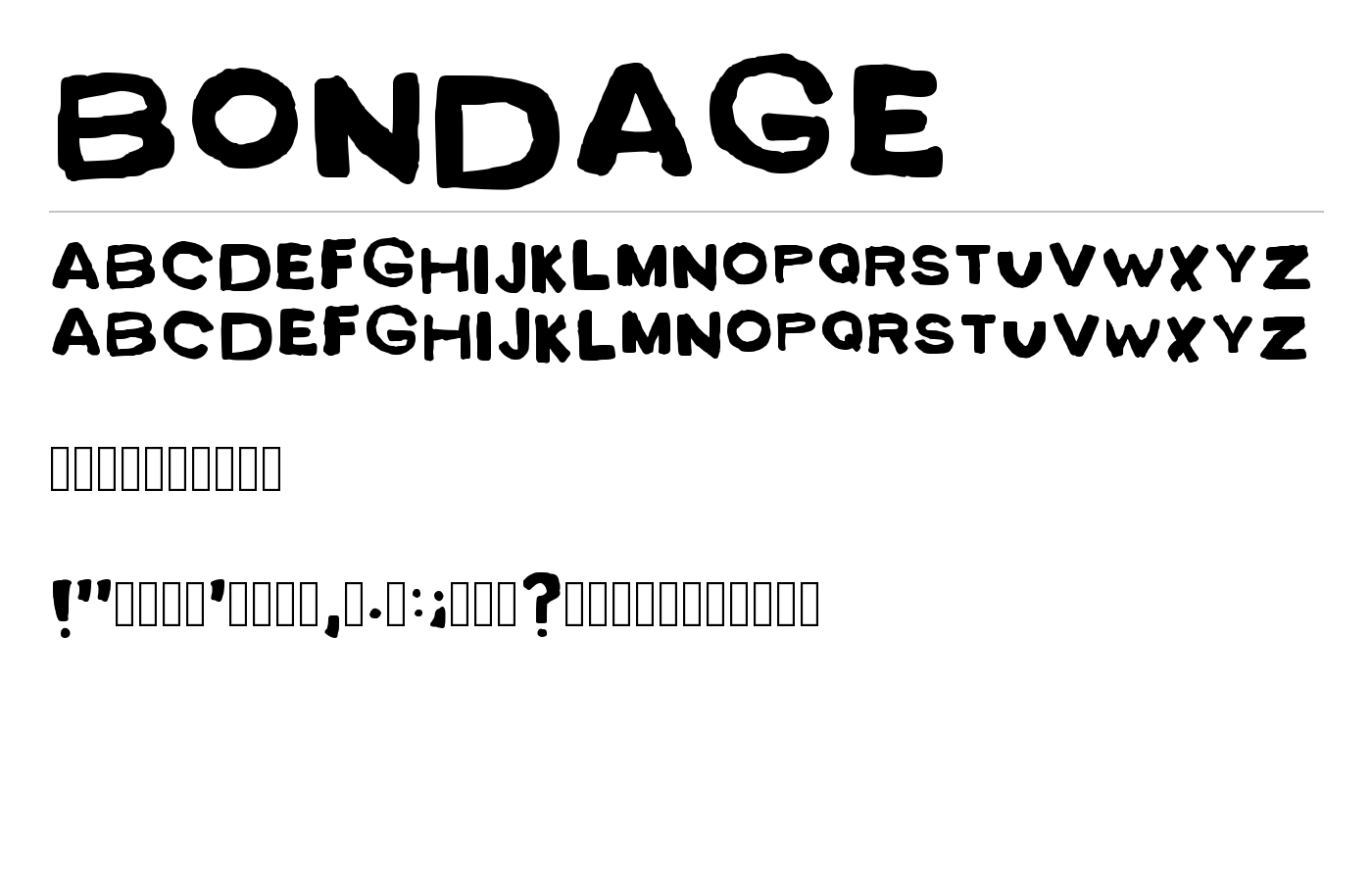 Bondage Font preview