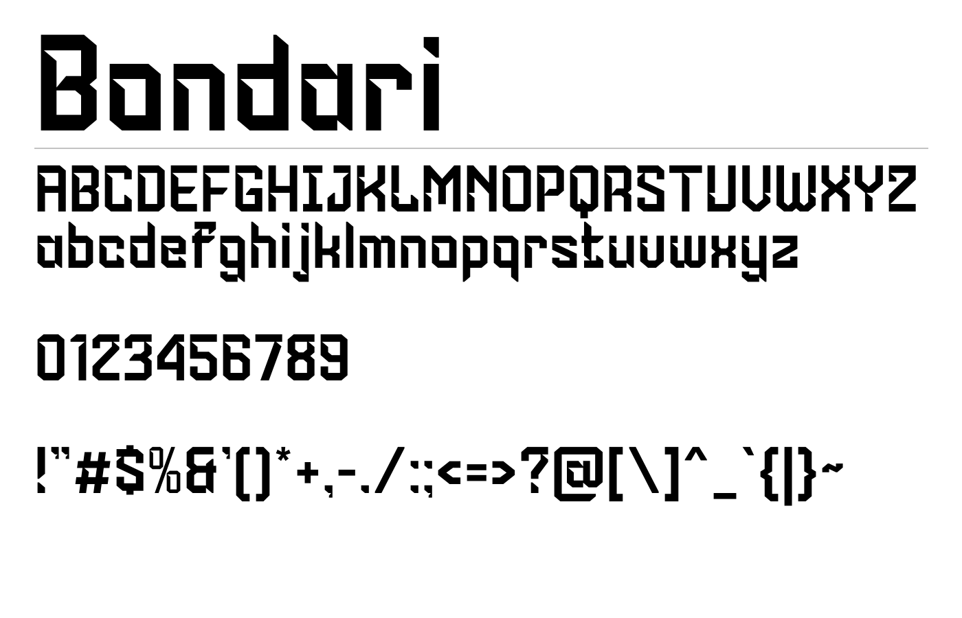 Bondari Font preview