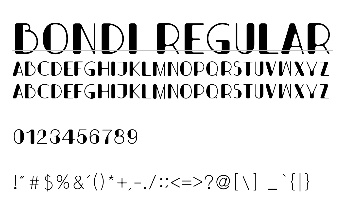 Bondi Font preview