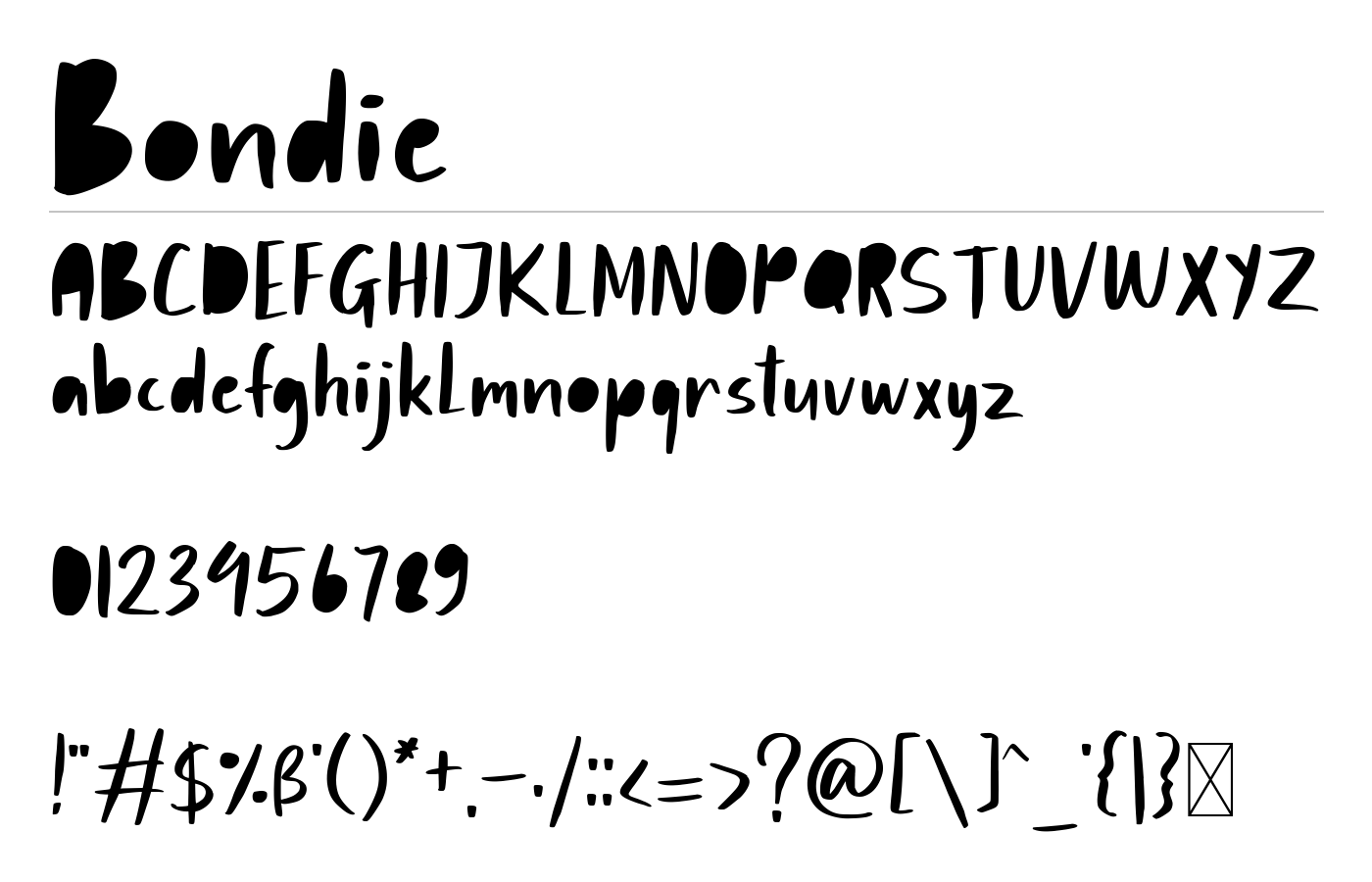 Bondie Font preview