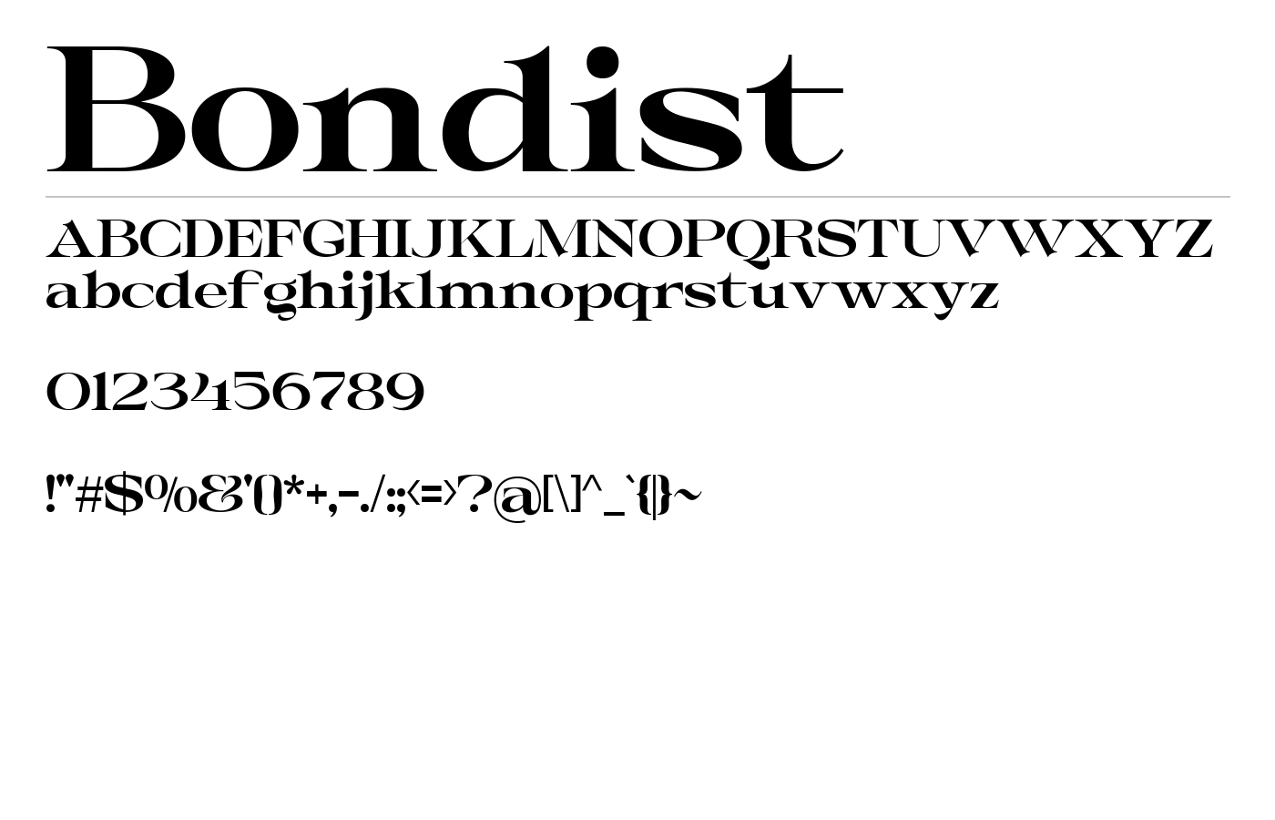 Bondist Font preview