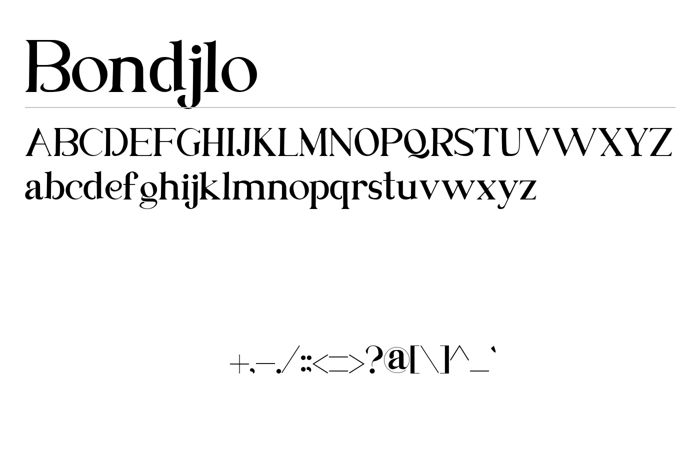 Bondjlo Font preview