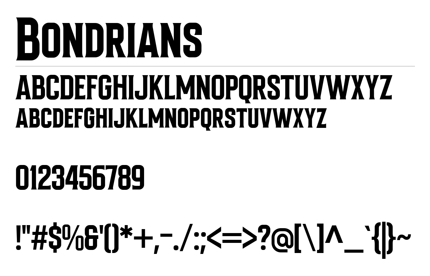 Bondrians Font preview