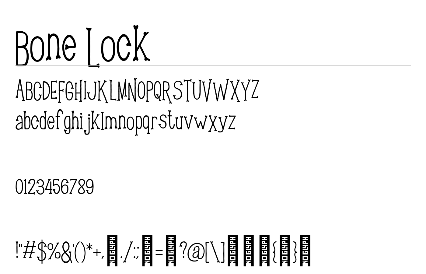 Bone Lock Font preview