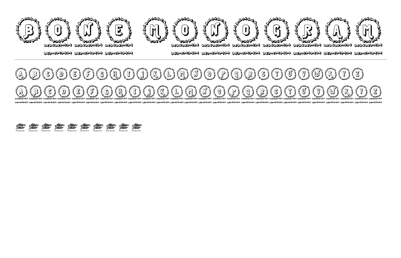 Bone Monogram Font preview