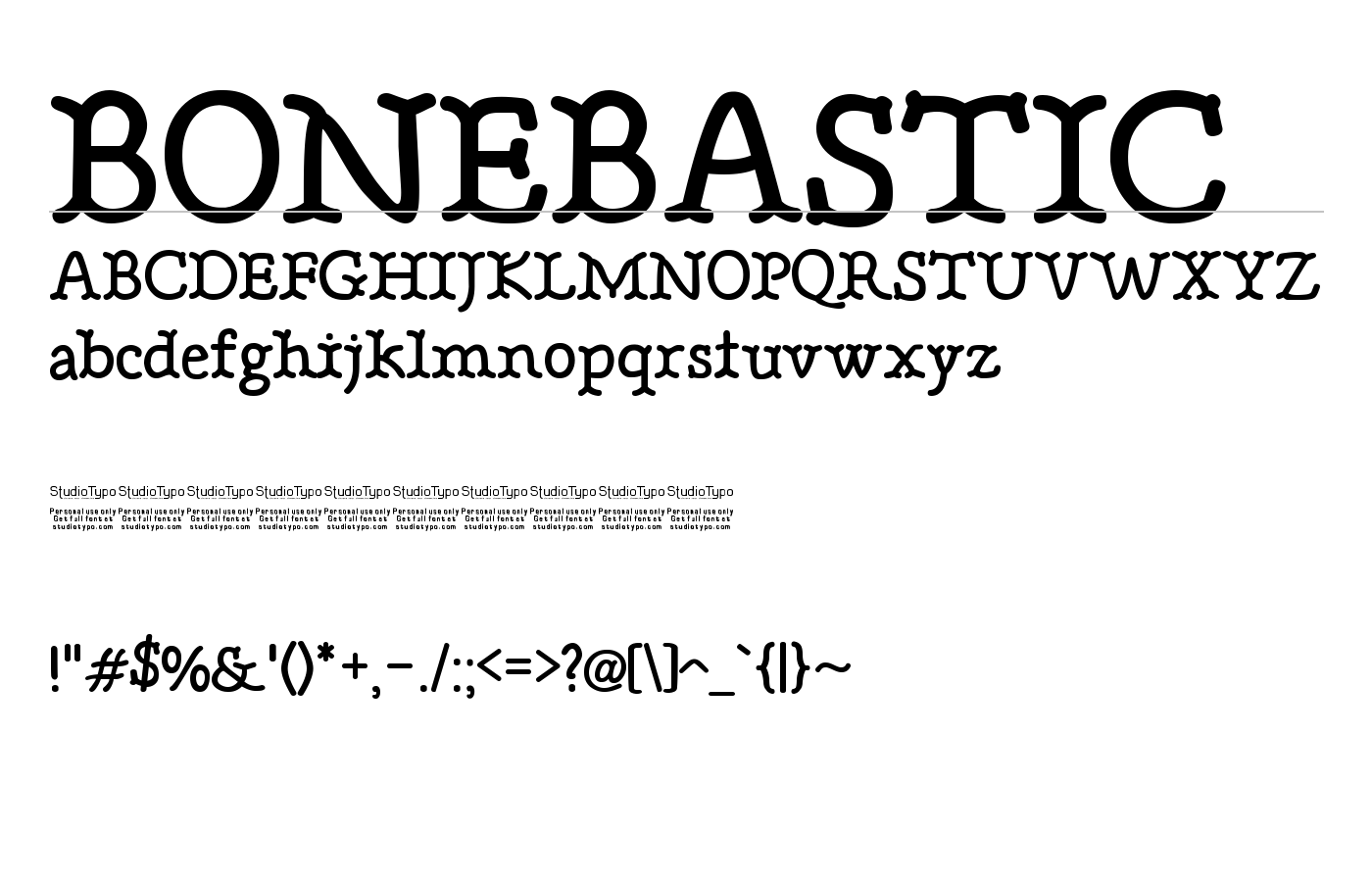 BONEBASTIC Font preview