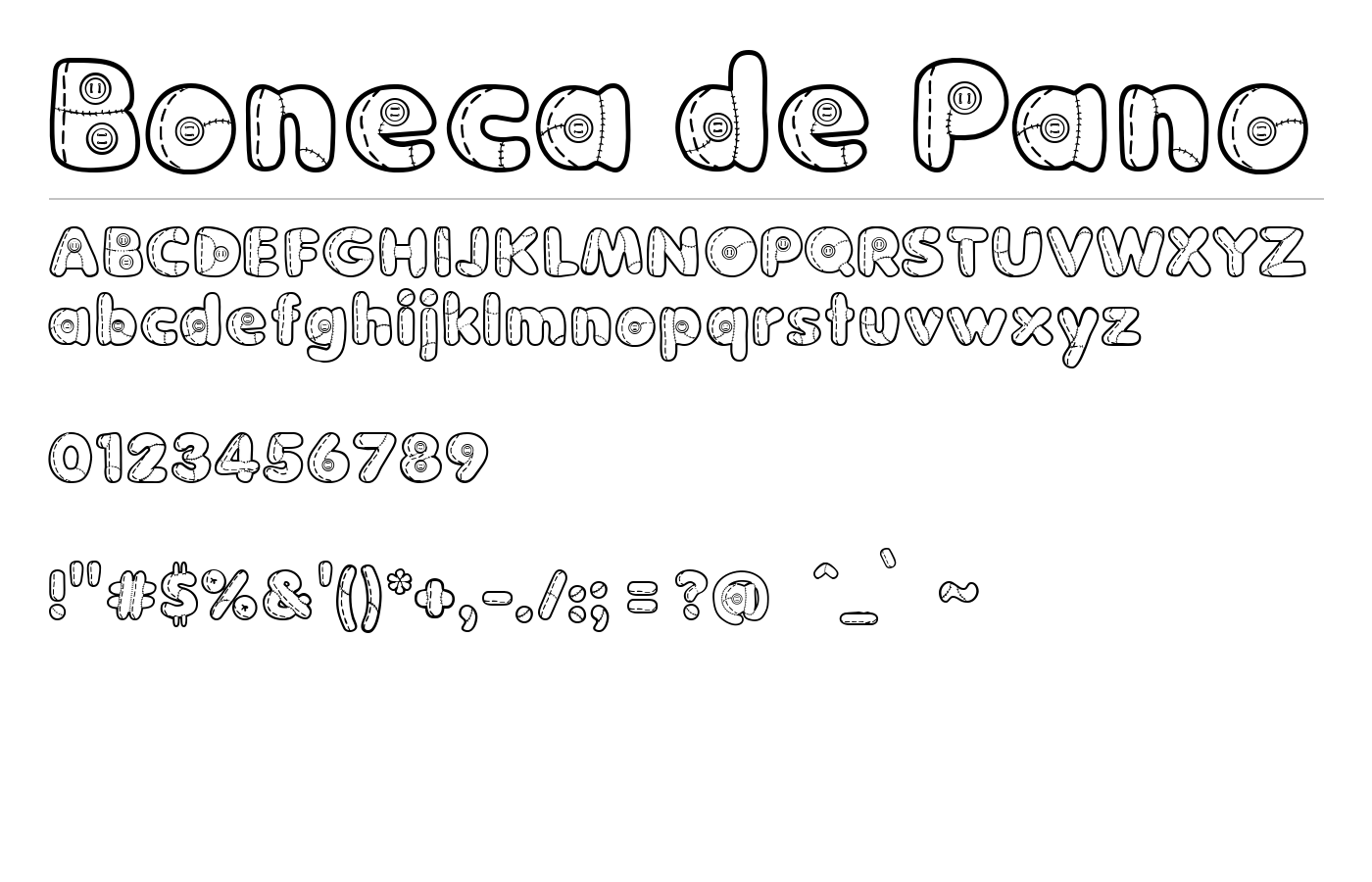 Boneca de Pano Font preview