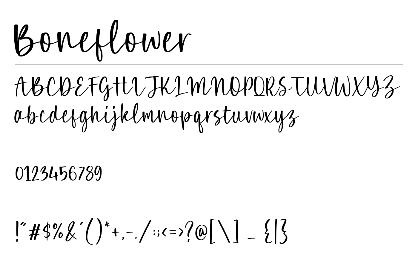 Boneflower Font preview