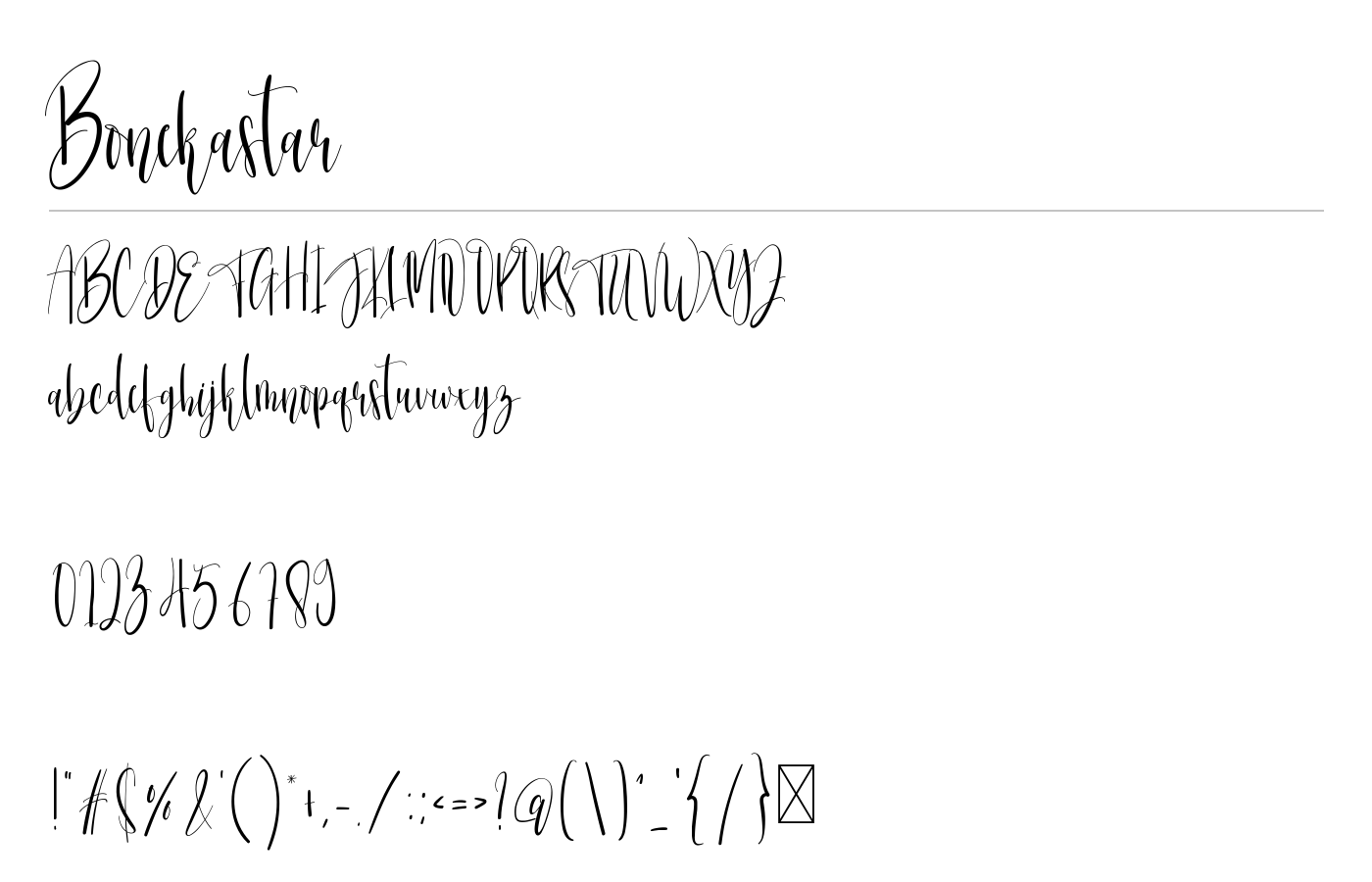 Bonekastar Font preview