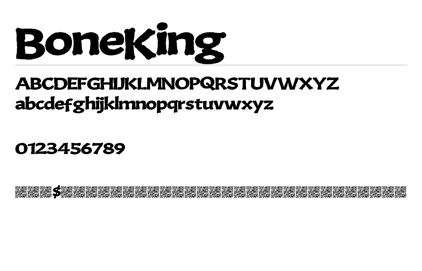 BoneKing Font preview
