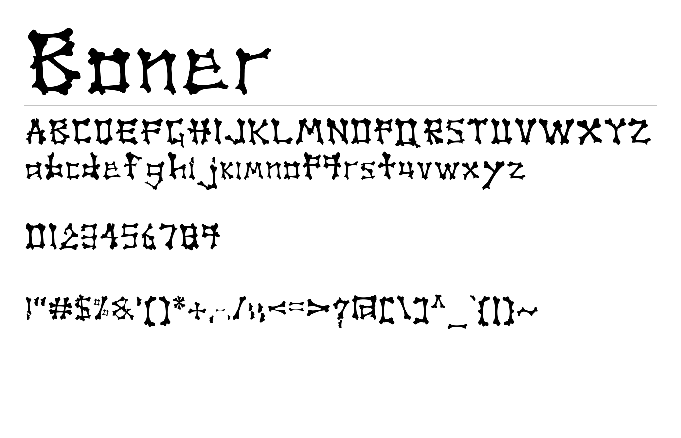 Boner Font preview