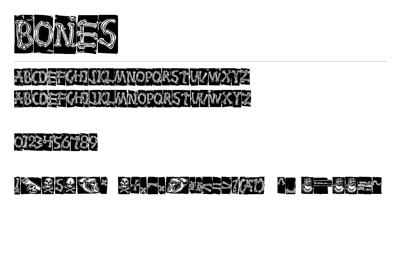 Bones Font preview