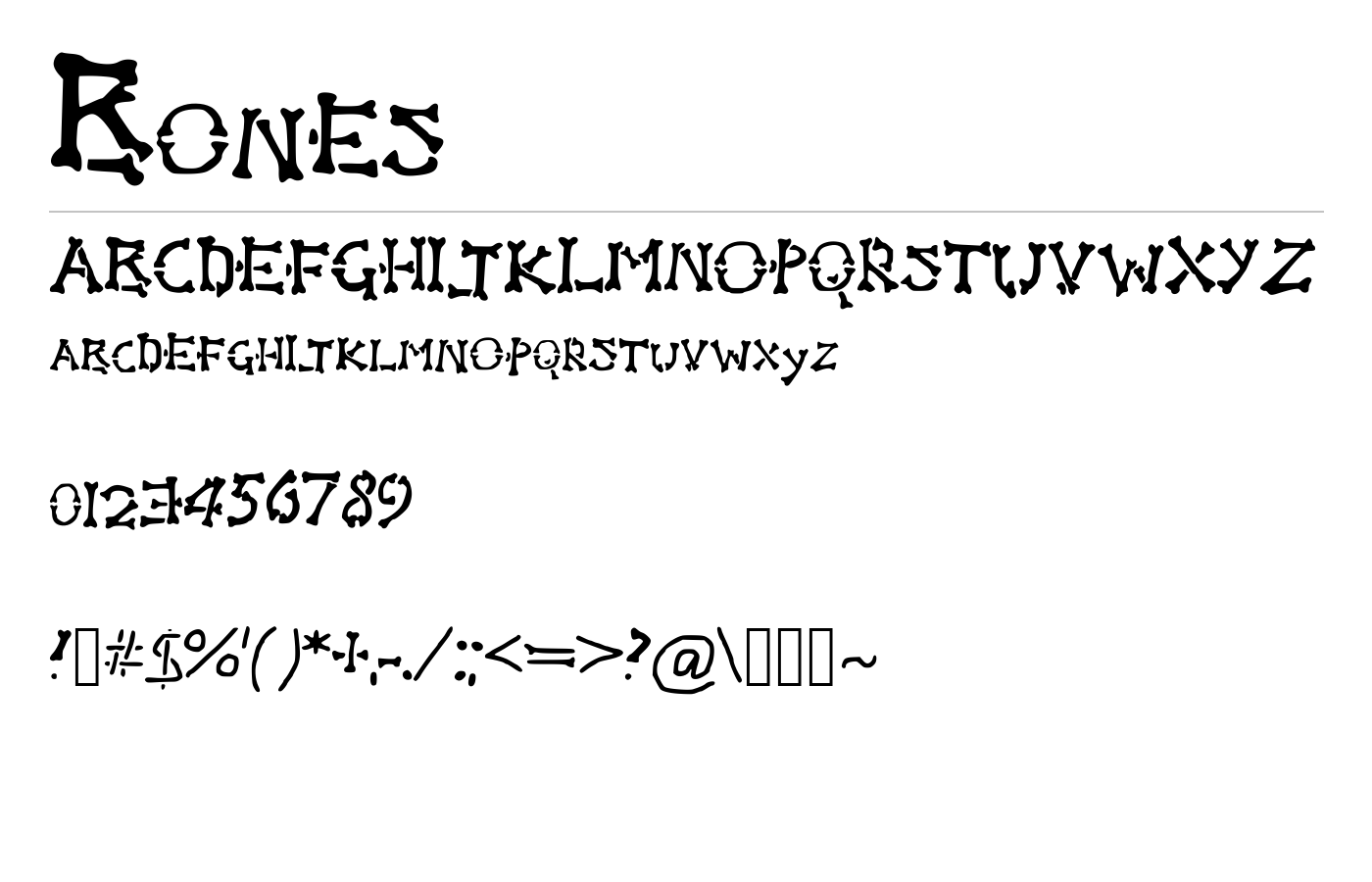 Bones Font preview