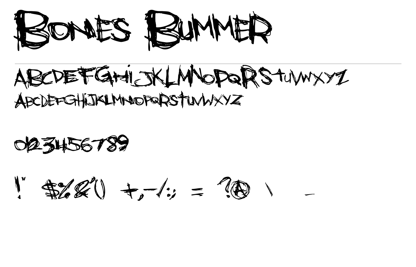 Bones Bummer Font preview