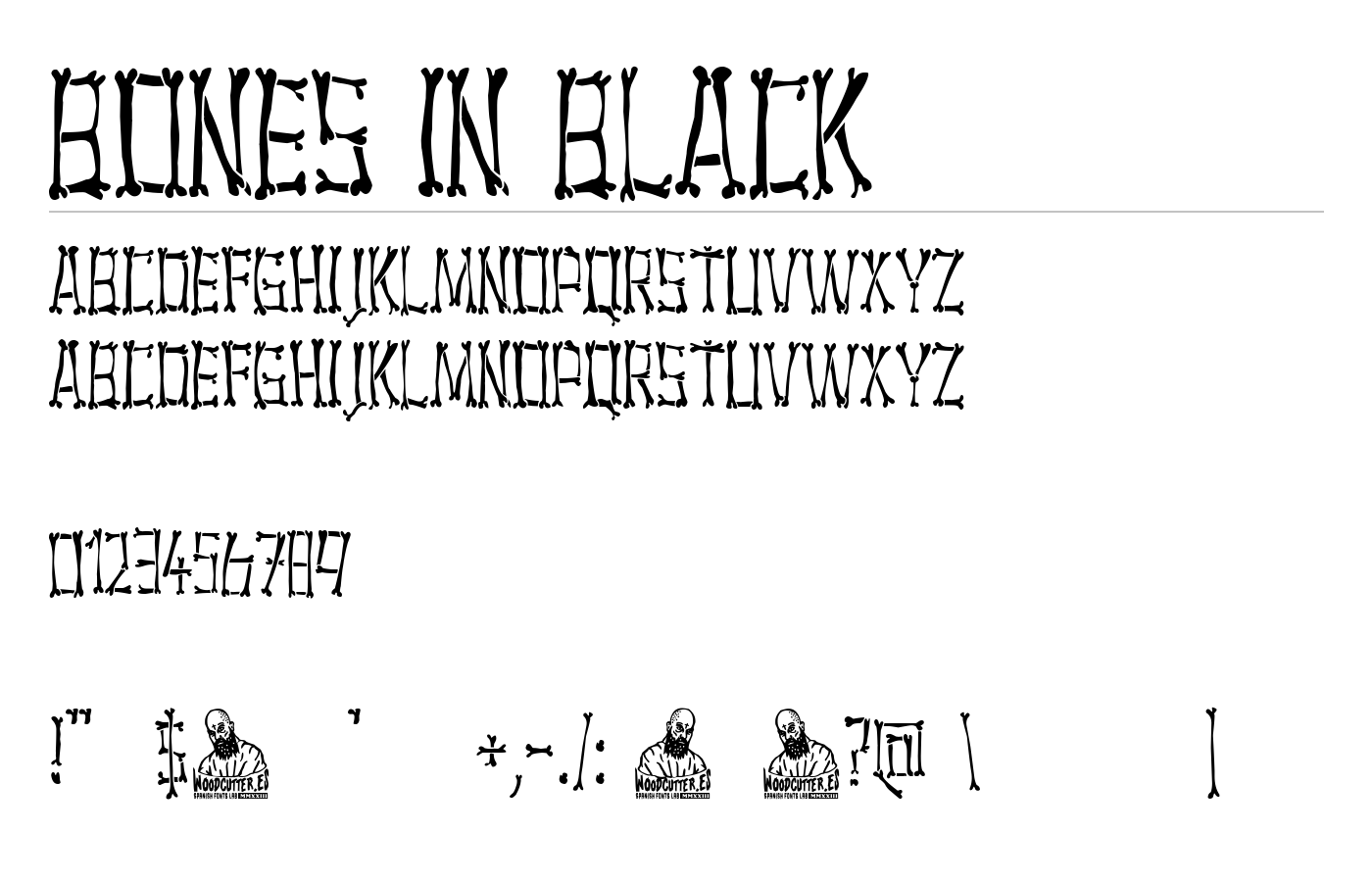 Bones in Black Font preview
