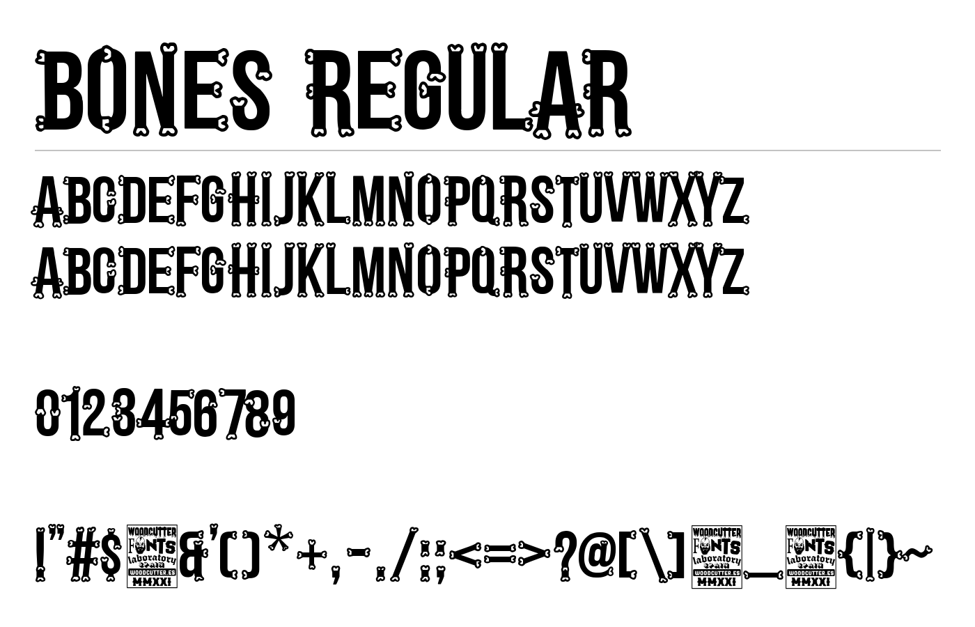 Bones Regular Font preview