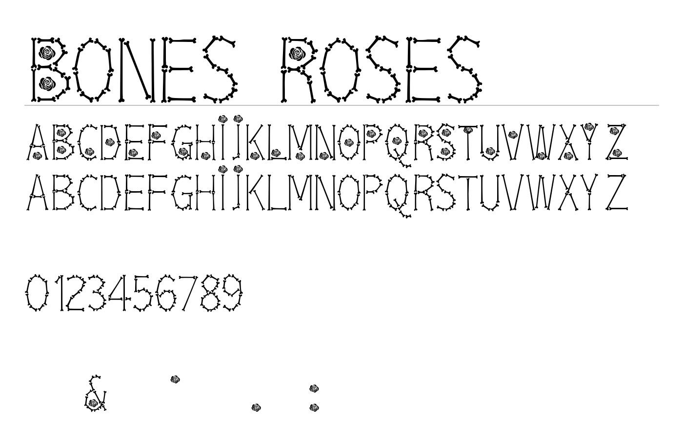 Bones Roses Font preview