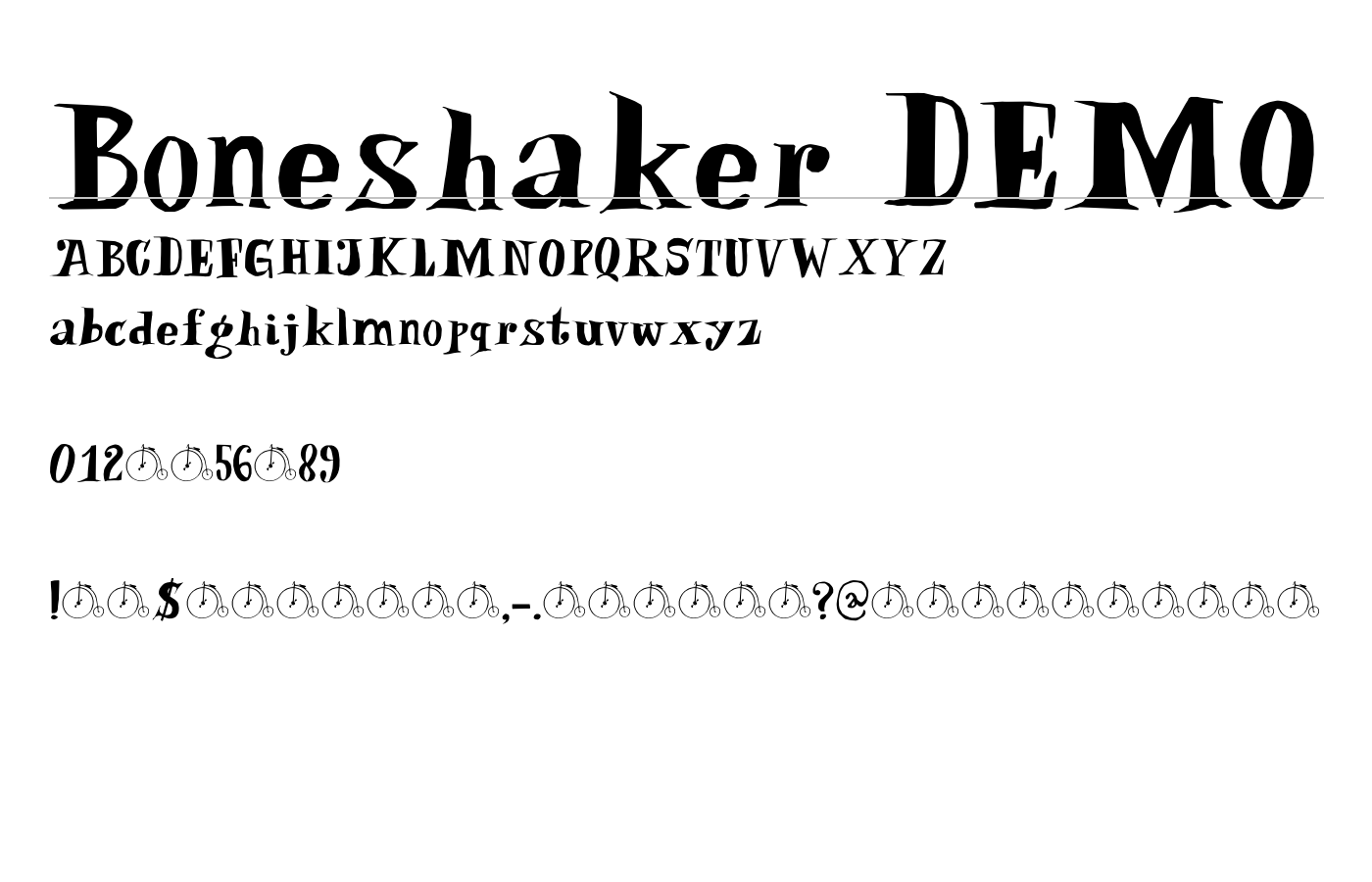 Boneshaker DEMO Font preview