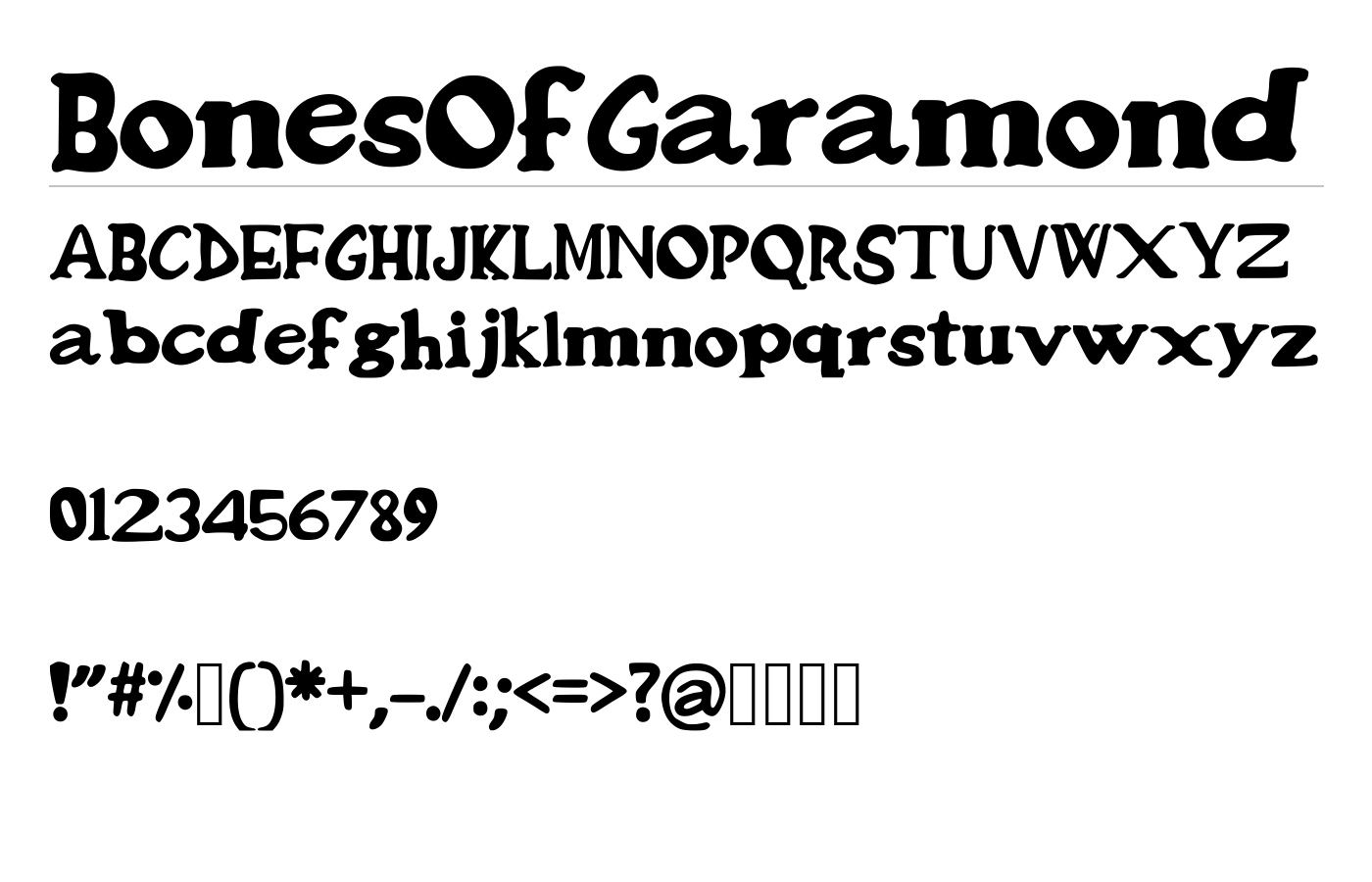 BonesOfGaramond Font preview