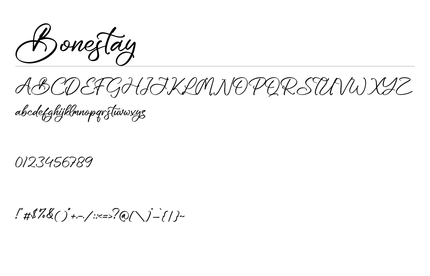 Bonestay Font preview